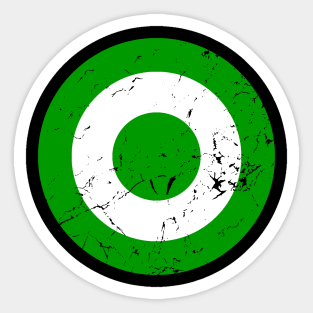 Distressed Green and White Roundel Sticker